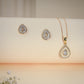 Radiant Teardrop Crystal Pendant & Earrings Set