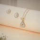 Radiant Teardrop Crystal Pendant & Earrings Set