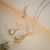 Elegant Butterfly Mother of Pearl Pendant Set with CZ – Gold Finish