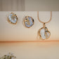 Luxury Baroque Pearl Designer Pendant Set with CZ – Gold Finish