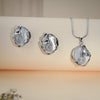 Elegant Baroque Pearl Pendant Set with CZ – Silver Finish Designer Jewelry