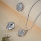 Elegant Baroque Pearl Pendant Set with CZ – Silver Finish Designer Jewelry